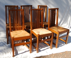 Rare set of six Limbert Spindle Yellowston chairs